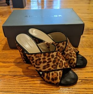 Ann Taylor Jeanette haircalf heeled sanda